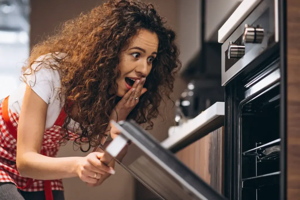 women with microwave oven
