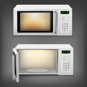 microwave open with open and close door
